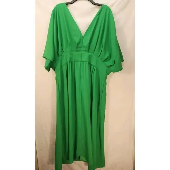 Alexia Admor Dress Size 2x Green August Draped Deep Vneck Fit & Flare Maxi 7522 - Picture 5 of 12